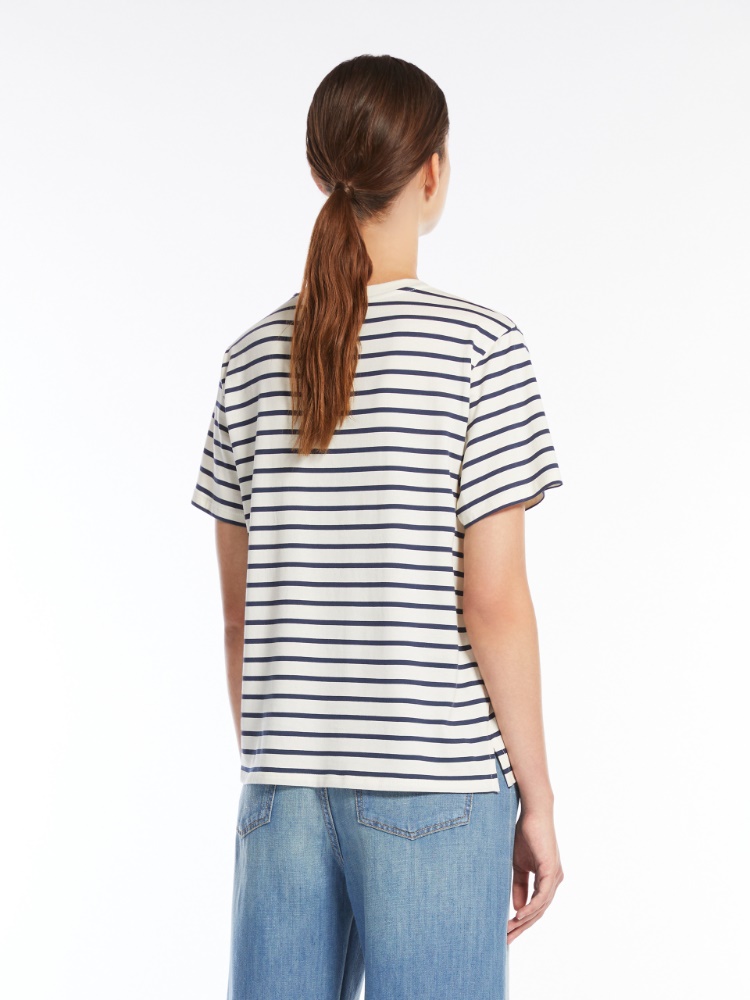 Weekend MaxMara Oiga コットンロゴTシャツ オルガ] コットン ロゴ Tシャツ, navy | 