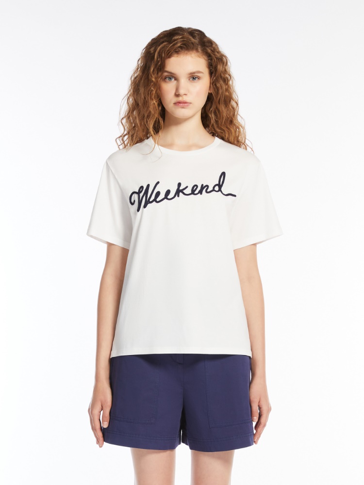 Tシャツ・カットソー MM Max Mara Woman T-Shirt White 2516111028600 010 Cotton T-shirt, white | 