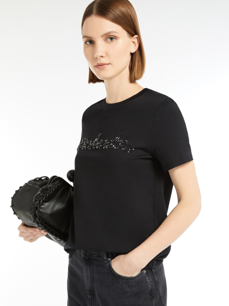 Cotton jersey T-shirt, black | 