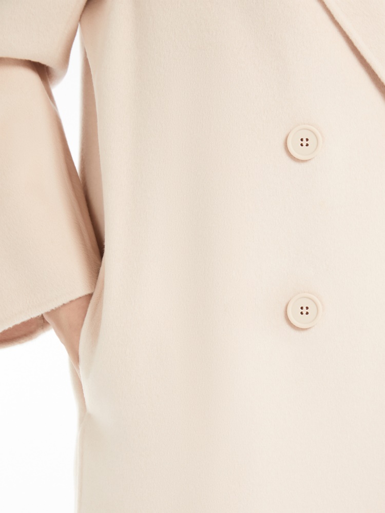 【送料&関税込】Max Mara Studio Licenza Coat Double-breasted wool and cashmere coat, make up nude