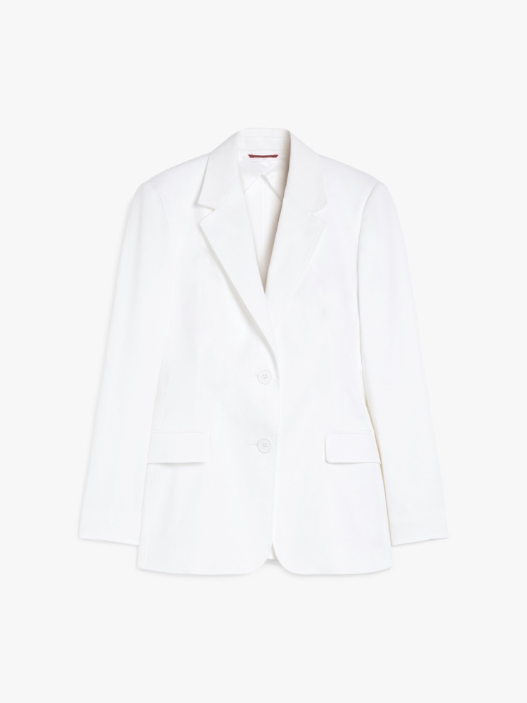 Cotton gabardine jacket - WHITE - Max Mara