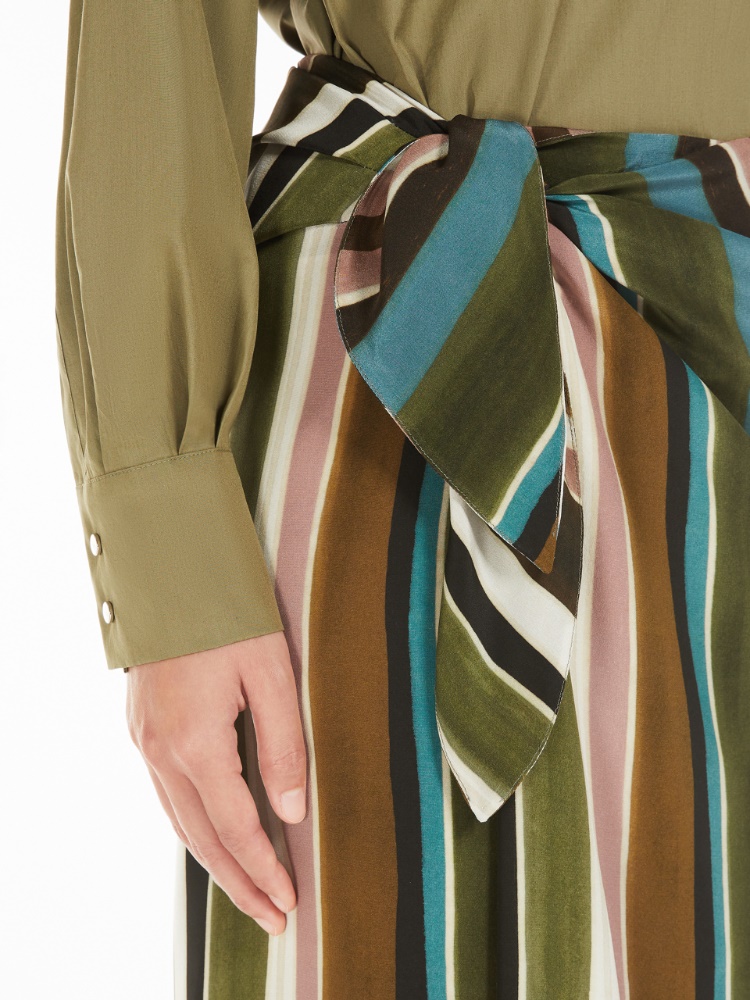 【関税＆送料込み】Max Mara Patterned Crepe De Chine Pareo Patterned crepe de chine pareo skirt, ivory | 