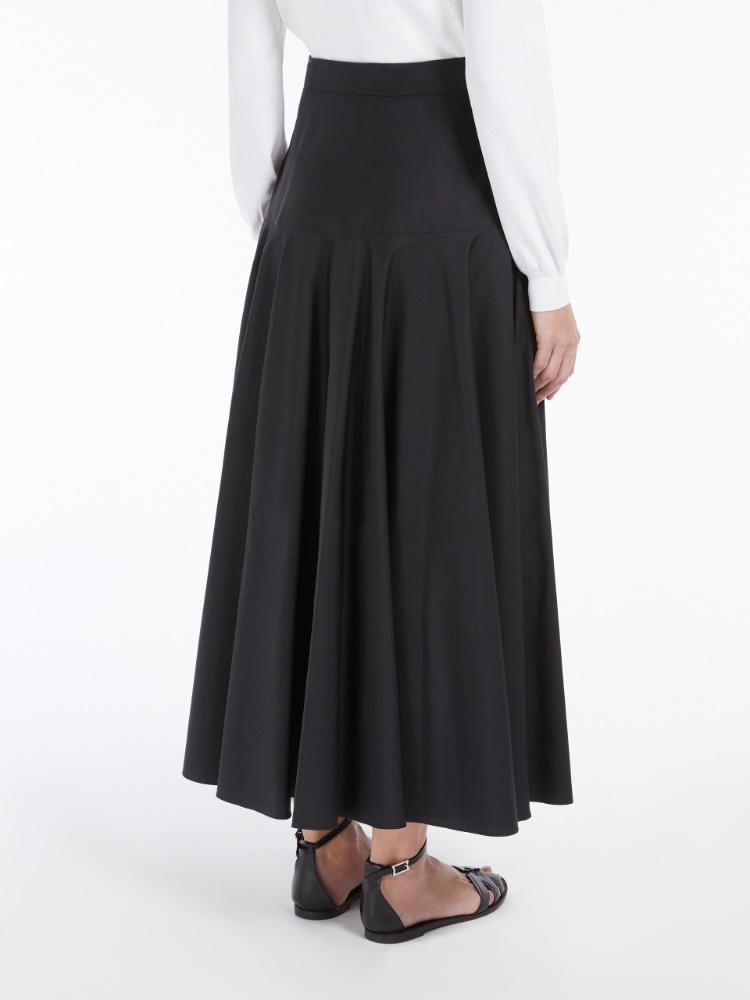 Cotton circle skirt, black | 