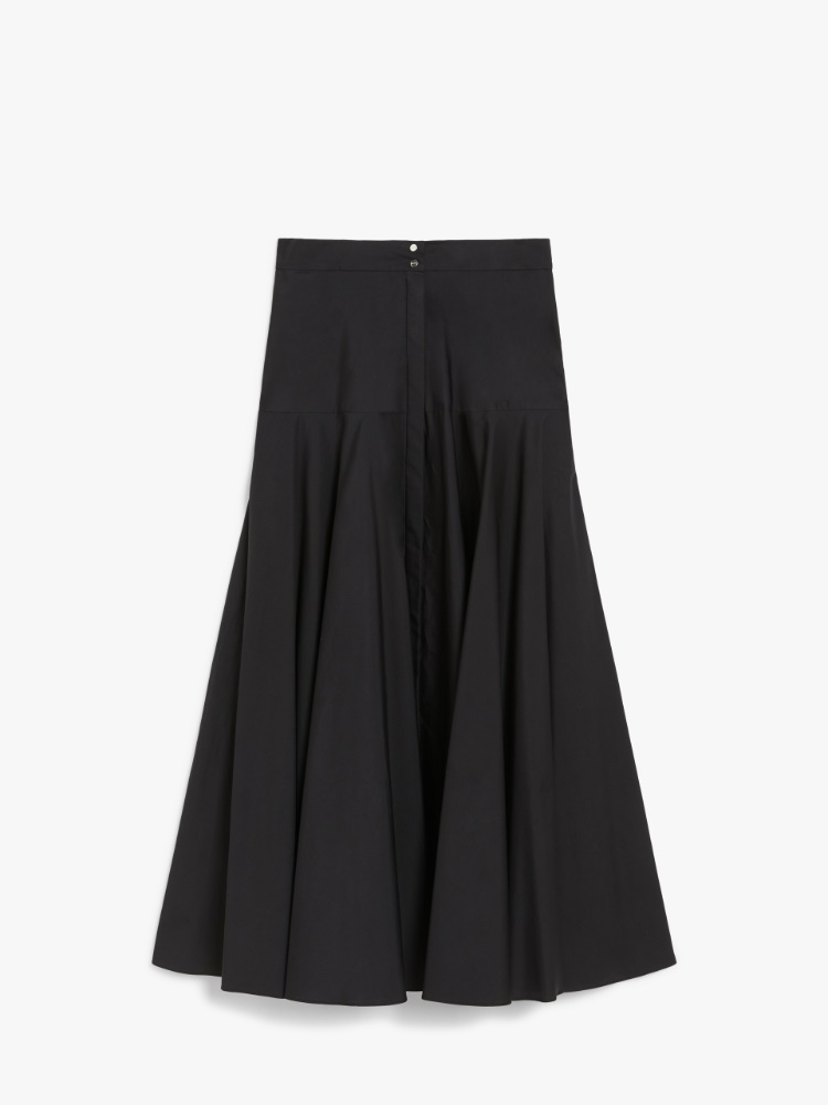 Cotton circle skirt, black | 