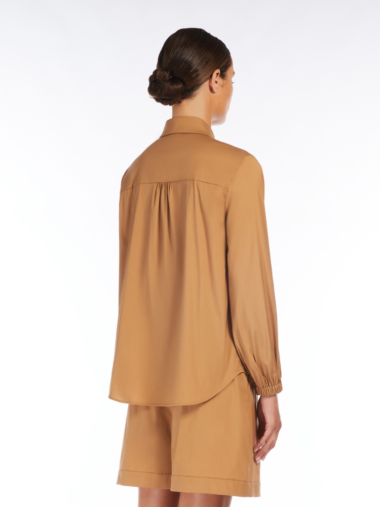 【関税＆送料込み】Max Mara Hazelnut-Coloured T-Shirt In Cr Green t shirt female | Max Mara