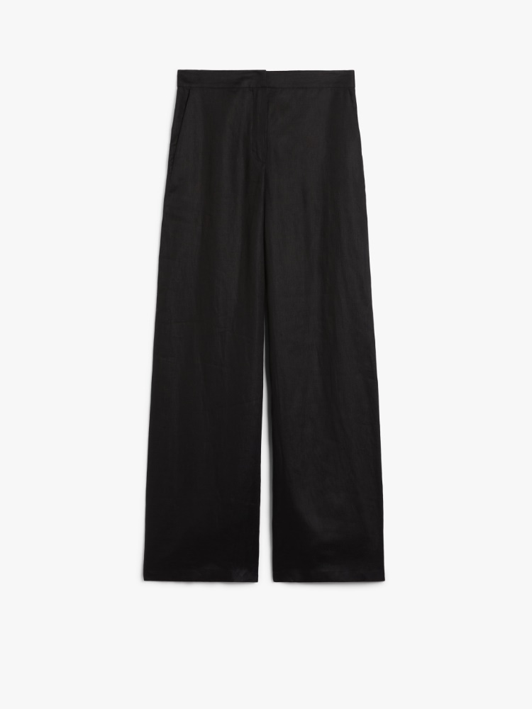 【送料&関税込】Garibo Wide Leg Pants Max Mara Studio Max Mara STUDIO Linen trousers GARIBO in black