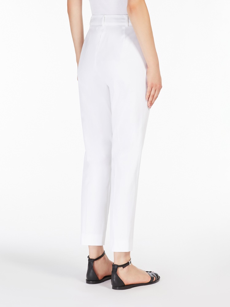 【送料&関税込】Max Mara Studio david Pants Gabardine cigarette trousers, white | 
