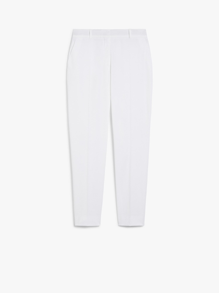 Gabardine cigarette trousers - WHITE - Max Mara
