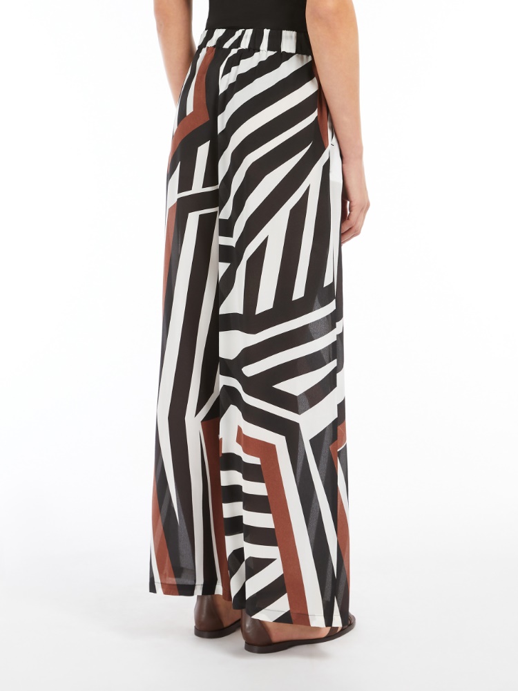 【関税＆送料込み】Max Mara Tropea Cocoa Pants Printed silk palazzo trousers, cocoa | 