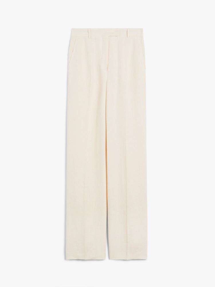 直営♪ Max Mara Studio ピュアリネン メンズパンツ CORDOVA Mannish pure linen trousers, beige |
