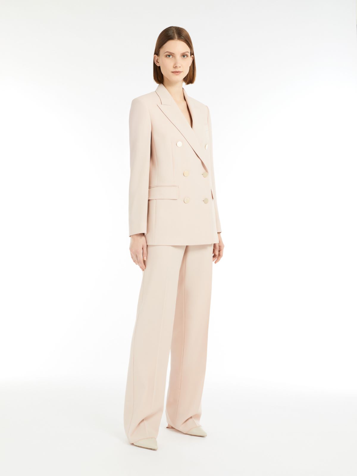 Straight-fit wool satin trousers + MAKE UP NUDE - Max Mara