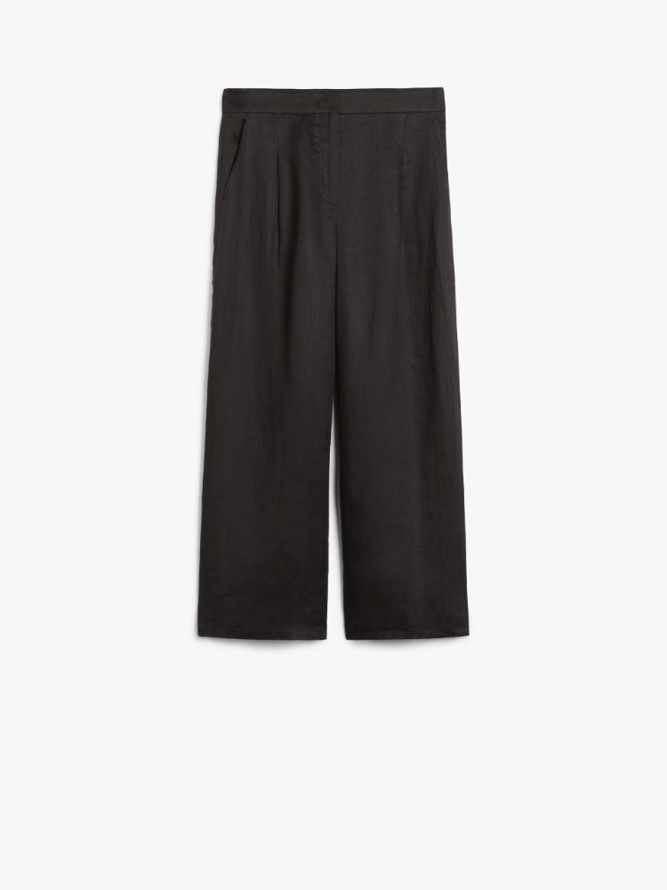 DT★Max Mara ★ADORATO ベルト付きパンツ Ramie gauze trousers, black |