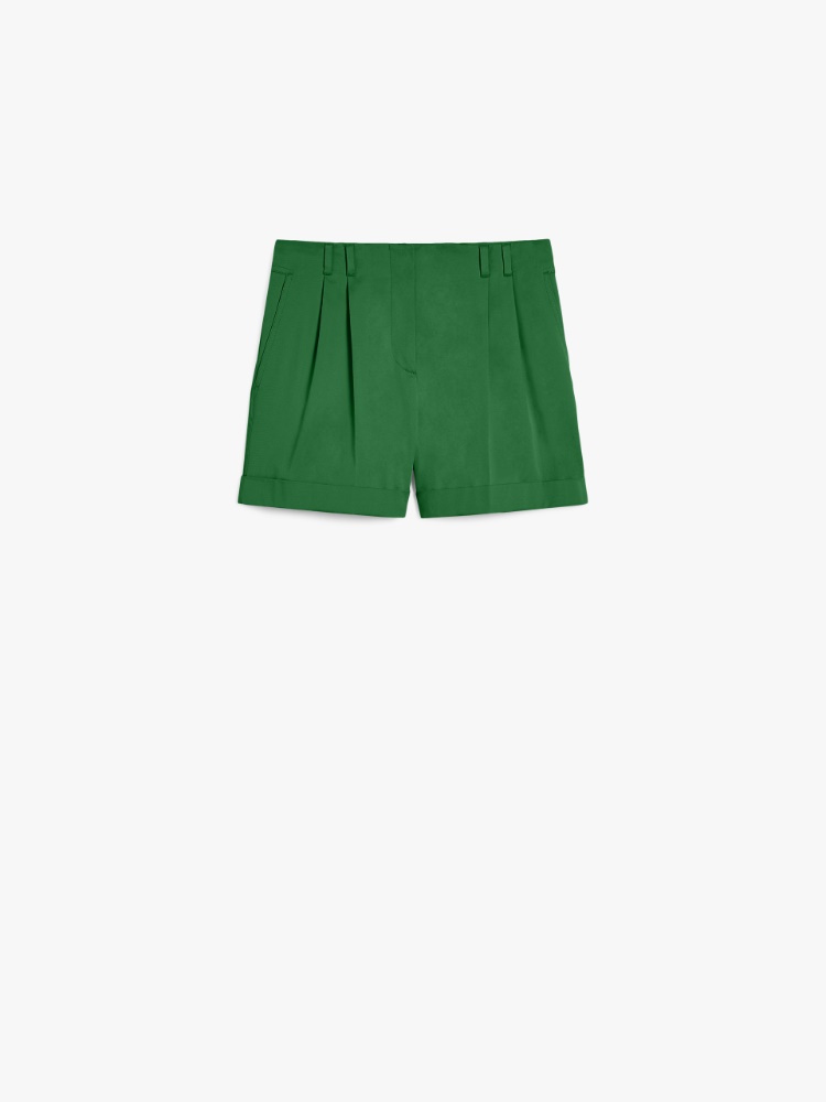 Cotton gabardine shorts, emerald | 