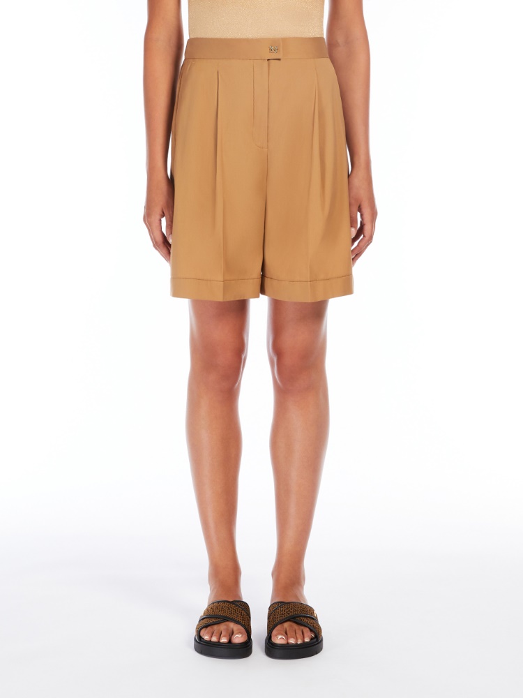 ショートパンツ MAX MARA Metello multicolor silk shorts Senape Max Mara Cotton Poplin Shorts | Harrods US