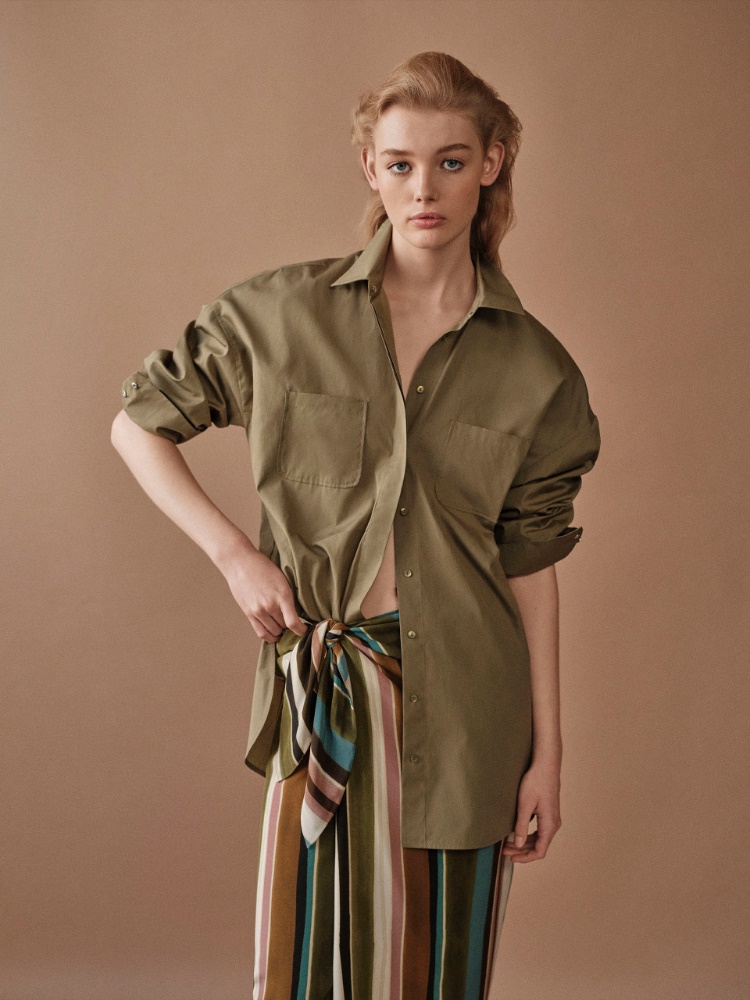Oversized poplin shirt + KAKI - Max Mara