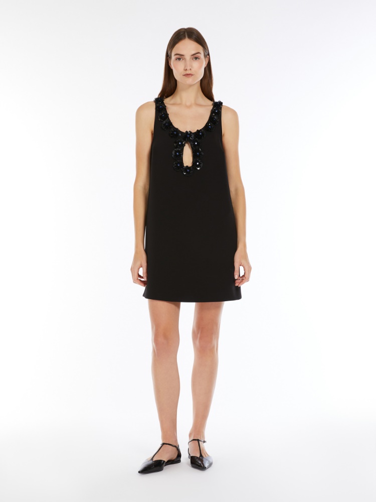 Short dress in embroidered sablé - BLACK - Max Mara - 2