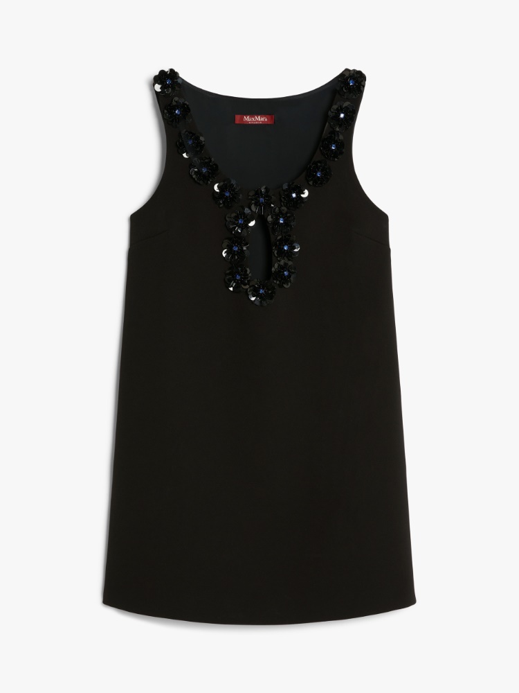 Short dress in embroidered sablé - BLACK - Max Mara
