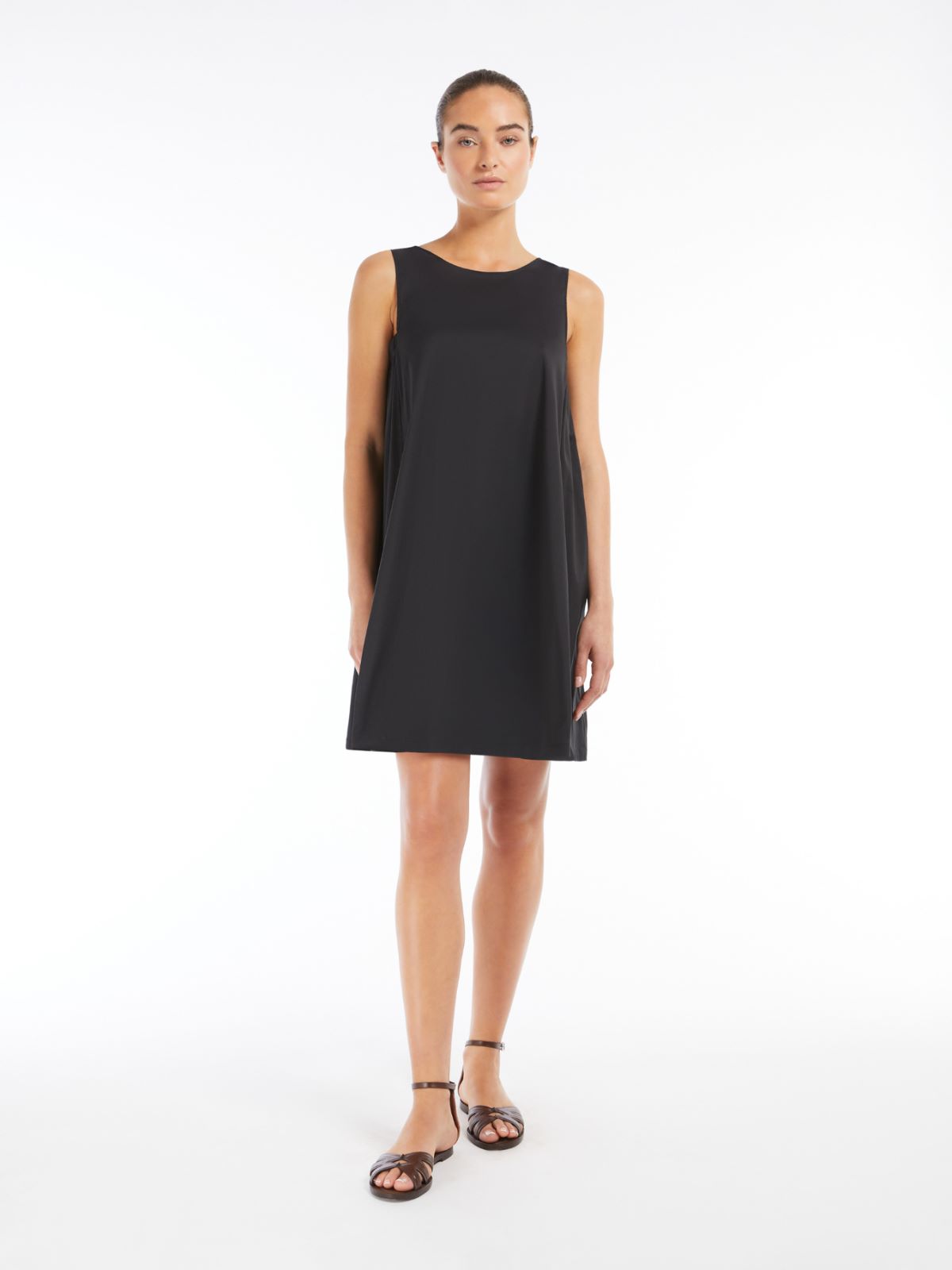 Poplin A-line dress - BLACK - Max Mara
