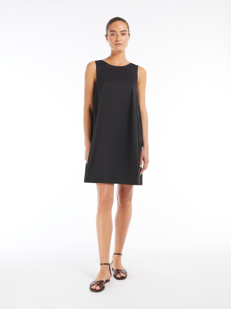 Poplin A-line dress - BLACK - Max Mara