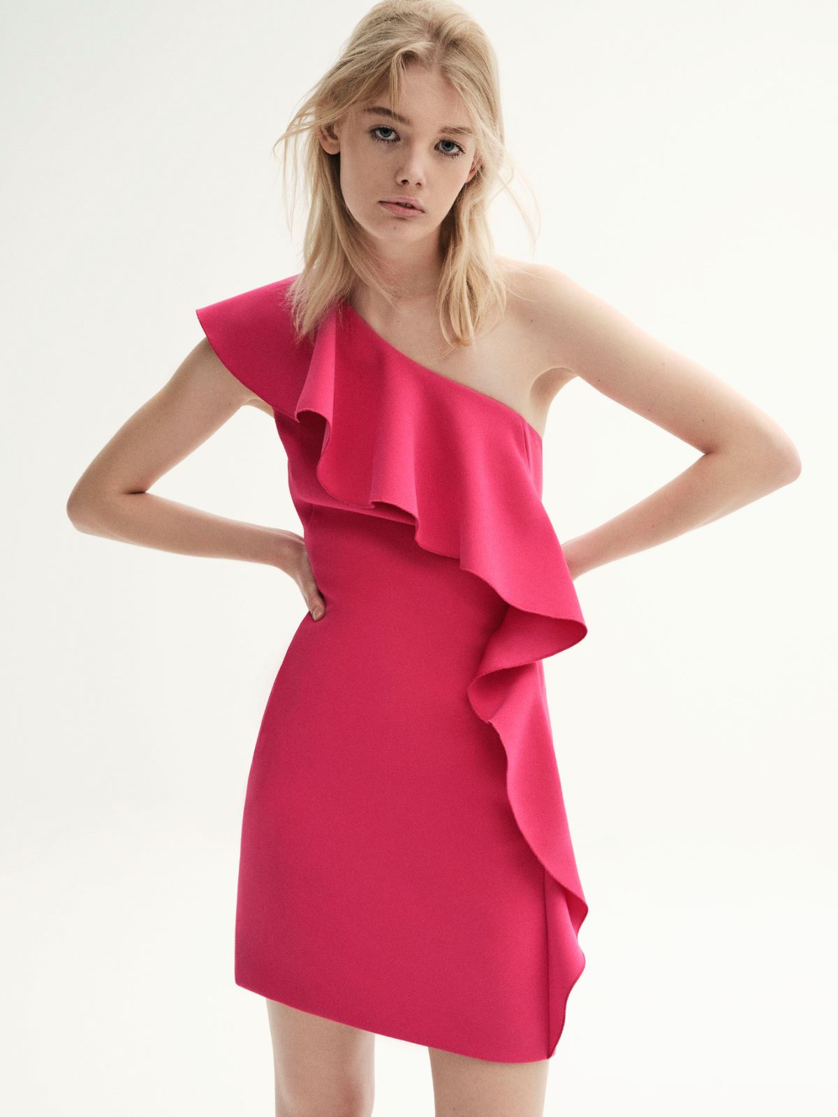 One-shoulder sable dress - FUCHSIA - Max Mara