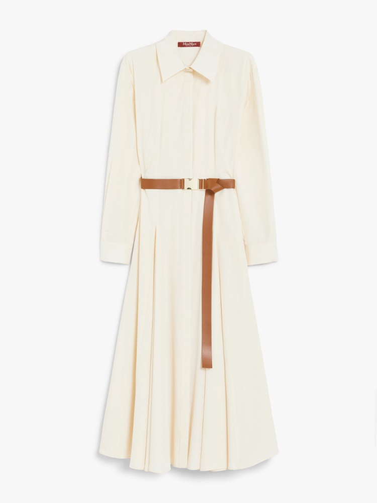 Cotton shirt dress, ivory | 