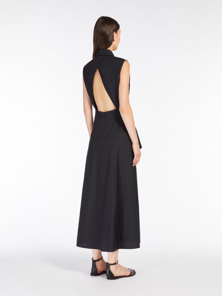 Poplin A-line dress, black | 