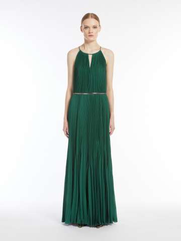 DT MaxMara ★ サテン製 フレアドレス BAIARDO 3色 Green dress dresses | Max Mara