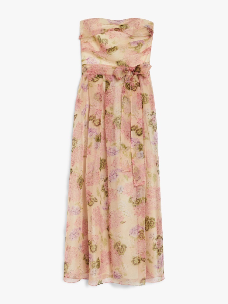 ワンピース Max Mara Studio LISETTA BUSTIER DRESS IN FANCY ORGANZA Patterned organza bustier dress, ivory | 