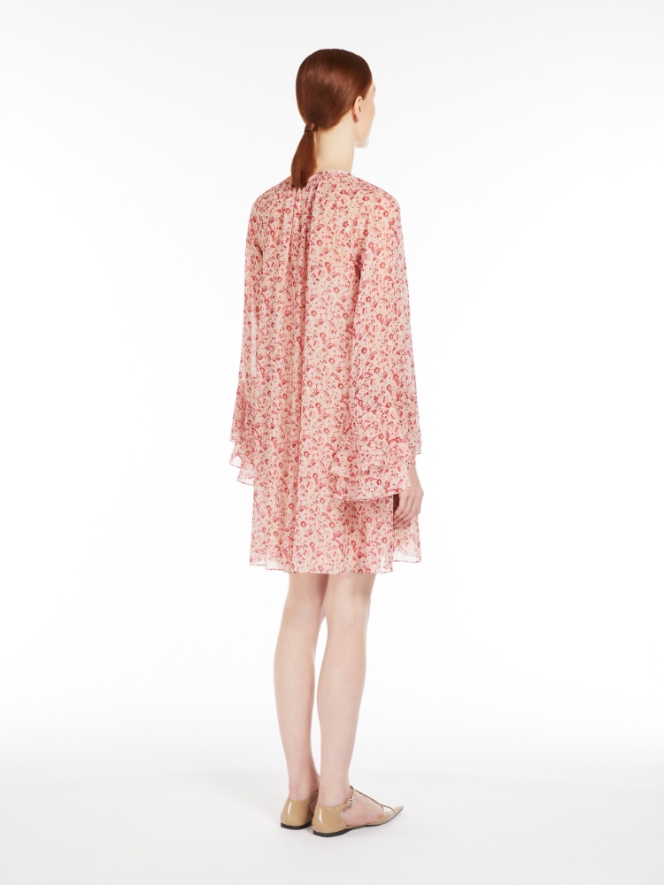Kleid aus bedruckter Georgette, make up nude | 