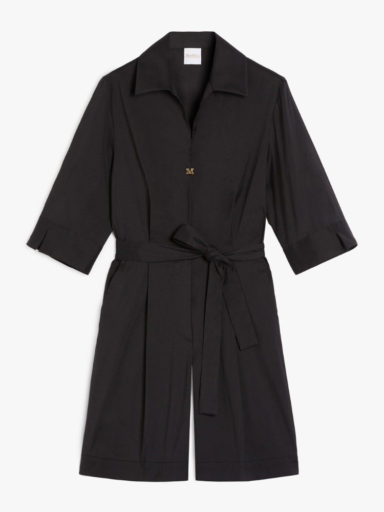 Poplin playsuit - BLACK - Max Mara