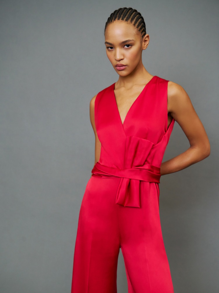 Sleeveless jumpsuit in cady + RED - Max Mara