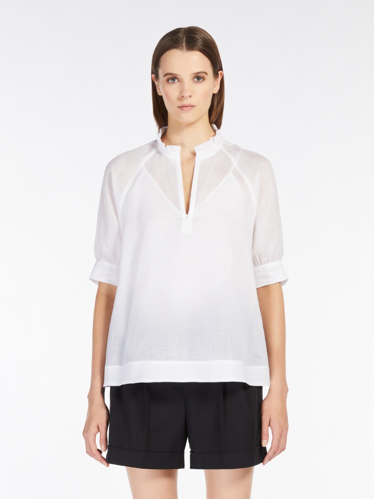 ⭐︎新品未使用　marryme WEDDING BLOUSE white Ramie gauze blouse, white | 
