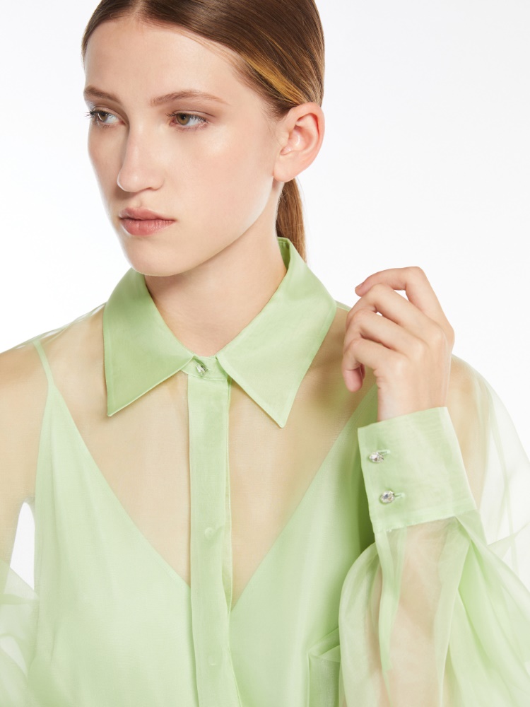 Tシャツ・カットソー Max Mara Studio Beige organza Ovale shirt 6261025406060-e-