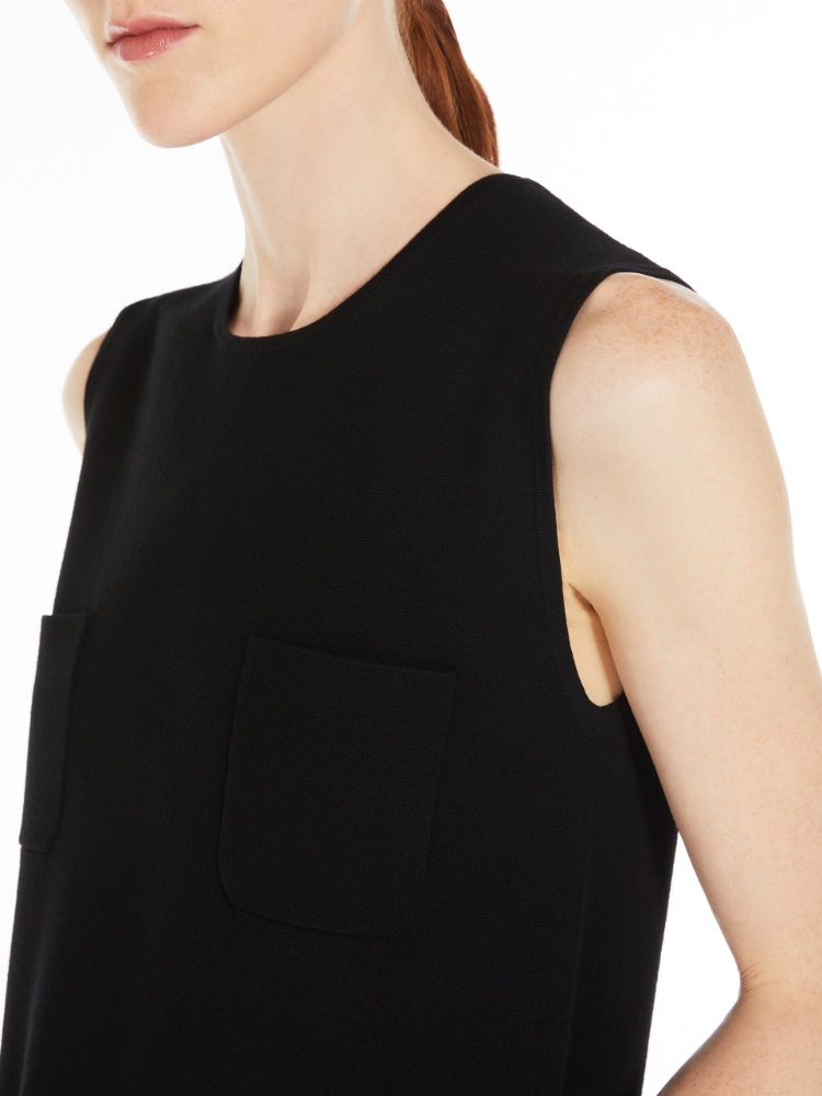 MAXMARA STUDIO フレア ビスコース ドレス PARATA パラータ] ビスコース ニット ドレス, black | 
