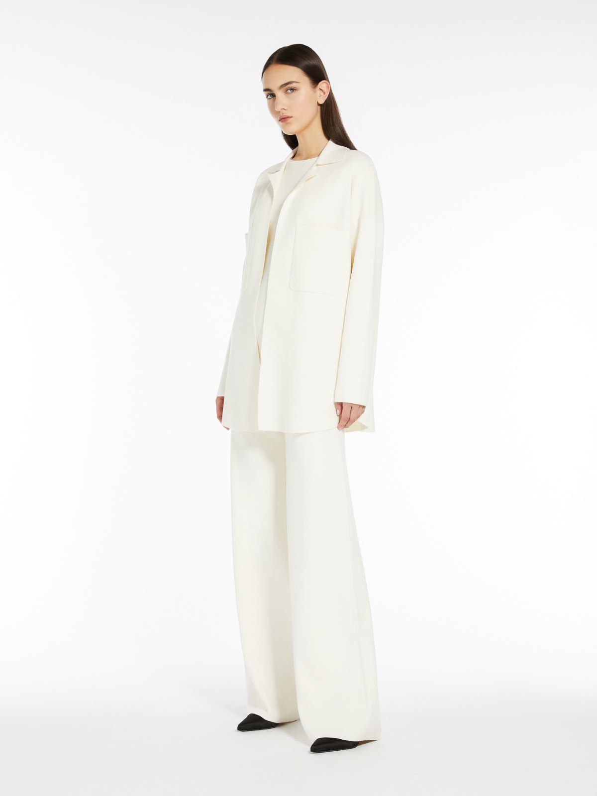 Belted viscose cardigan - WHITE - Max Mara