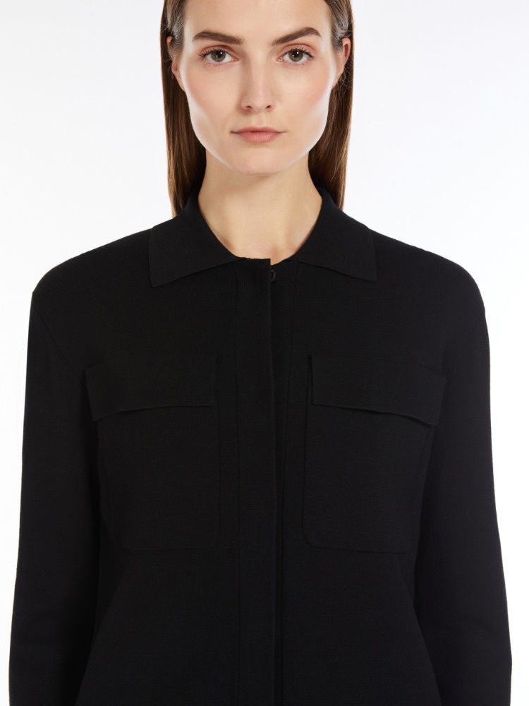 Short stretch viscose jacket, black | 