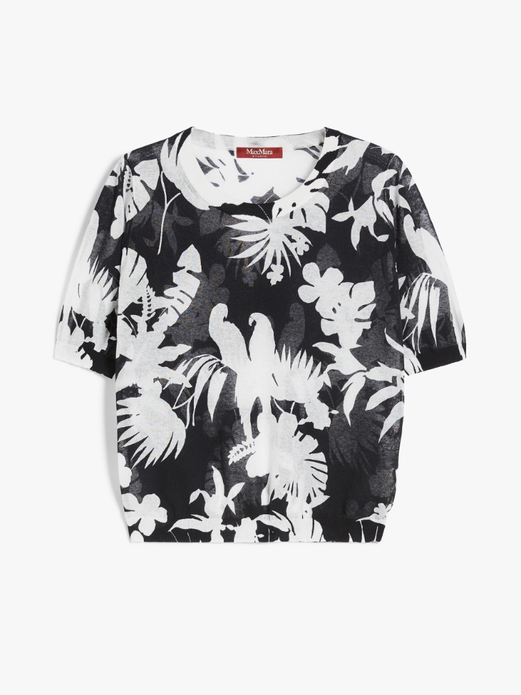 Printed organza sweater - BLACK - Max Mara