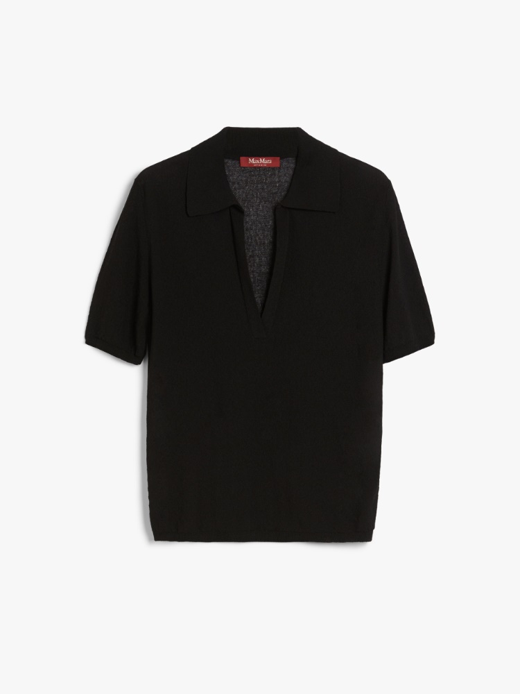 Viscose yarn polo shirt - BLACK - Max Mara