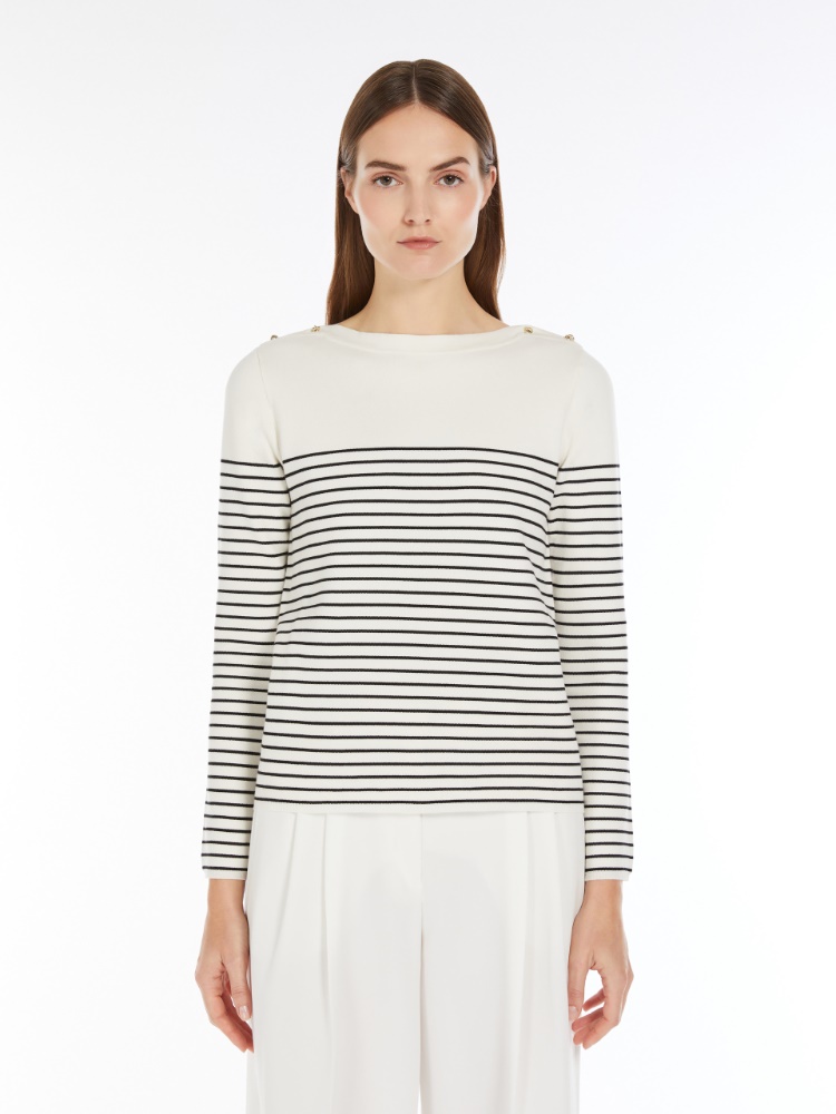 Tシャツ・カットソー MAX MARA White Cashmere Cancan Sweater Max Mara White Cashmere Cancan Sweater – LOZURI®