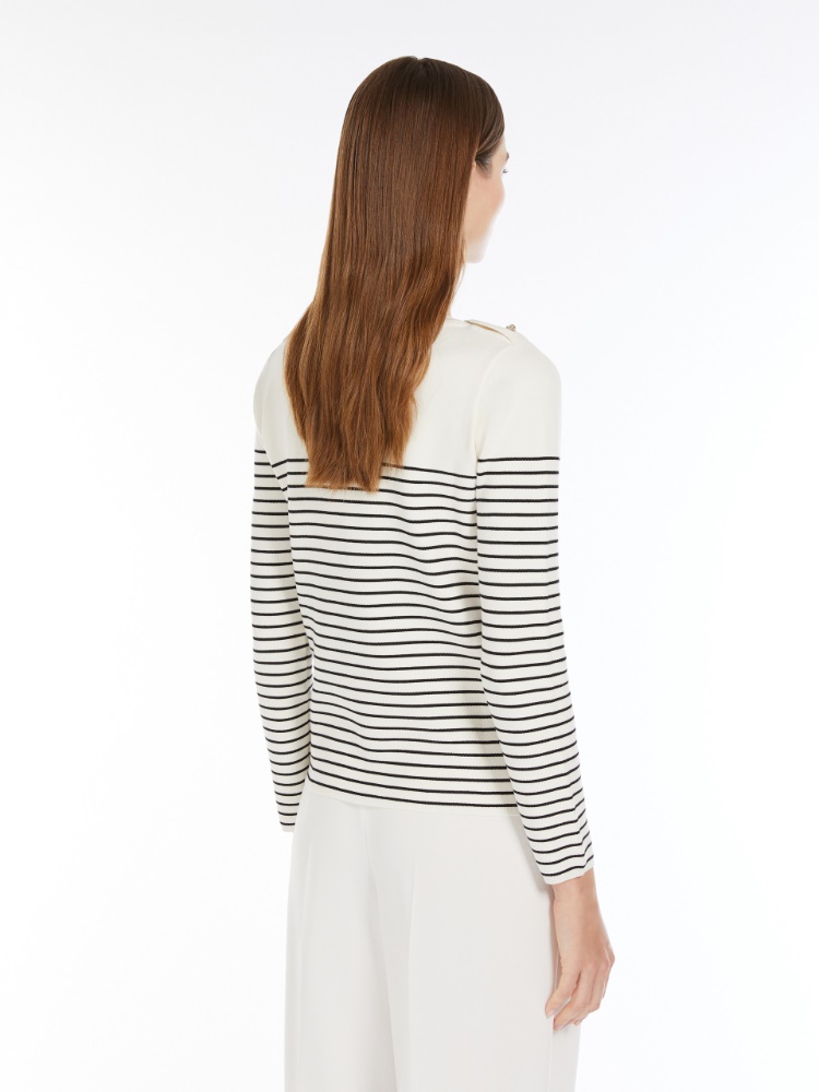 Jacquard viscose sweater, white | 