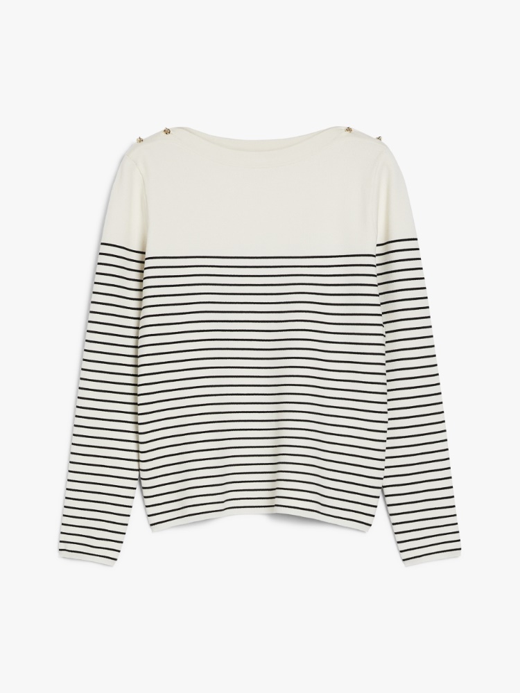 Jacquard viscose sweater, white | 