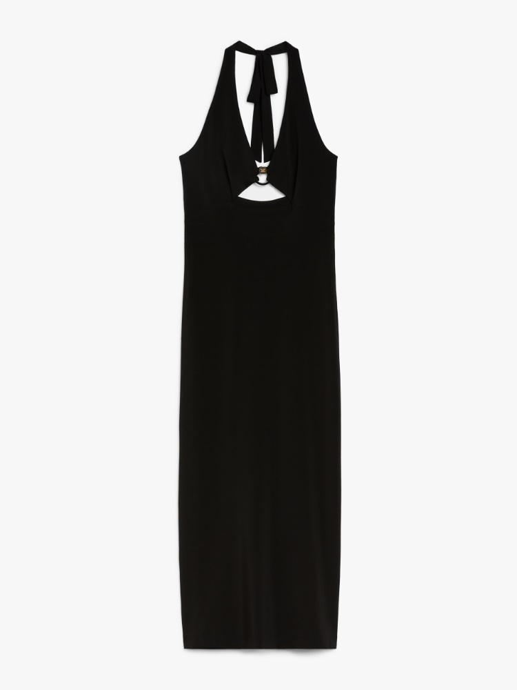 Long crepe jersey dress - BLACK - Max Mara
