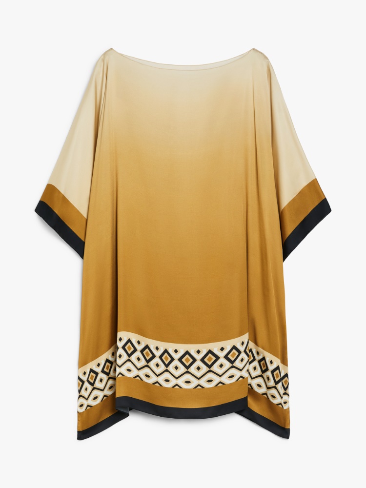 Oversized printed satin tunic - BEIGE - Max Mara