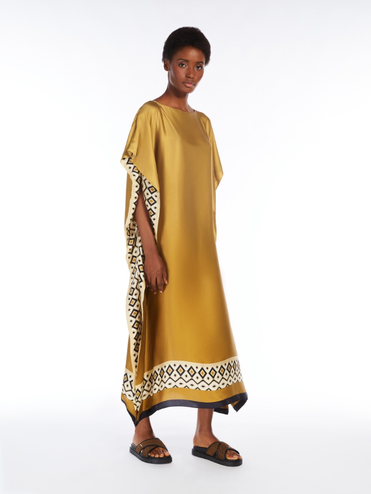 Oversized printed viscose kaftan - BEIGE - Max Mara