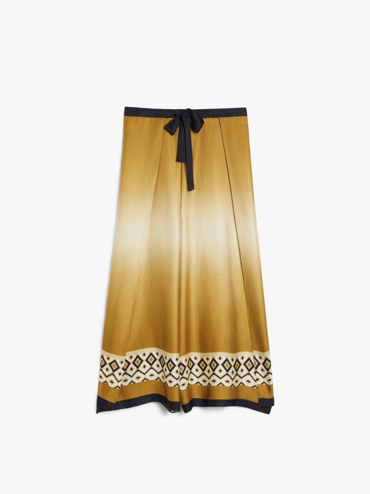 Printed satin pareo trousers - BEIGE - Max Mara