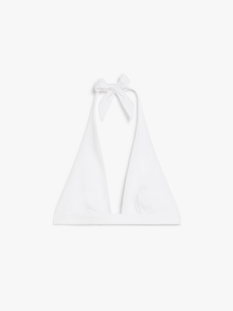 Jersey halter bikini top - WHITE - Max Mara