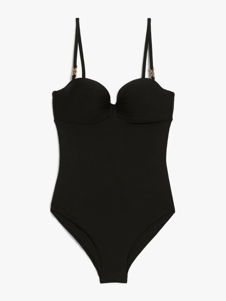 Jersey one-piece swimsuit - BLACK - Max Mara