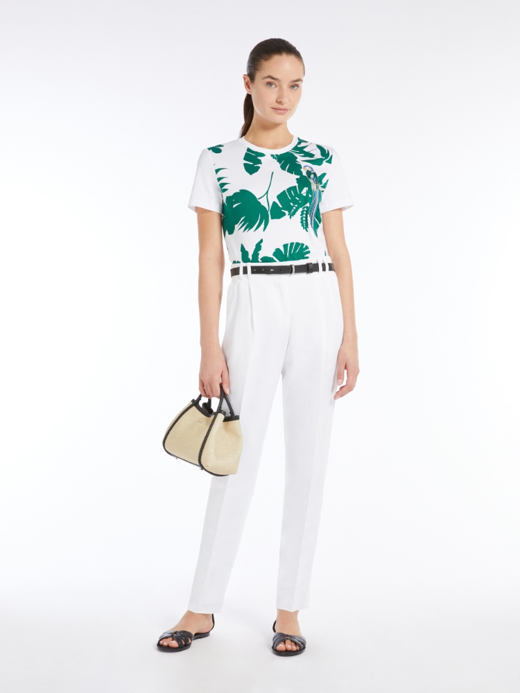 T-shirt in jersey con stampa - VERDE - Max Mara