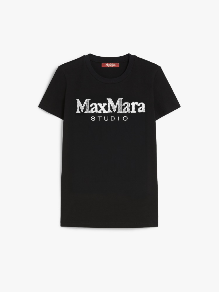 MAX MARA ロゴ コットンジャージー Ｔシャツ Max Mara マックスマーラ トップス TSHIRT ピュア コットン