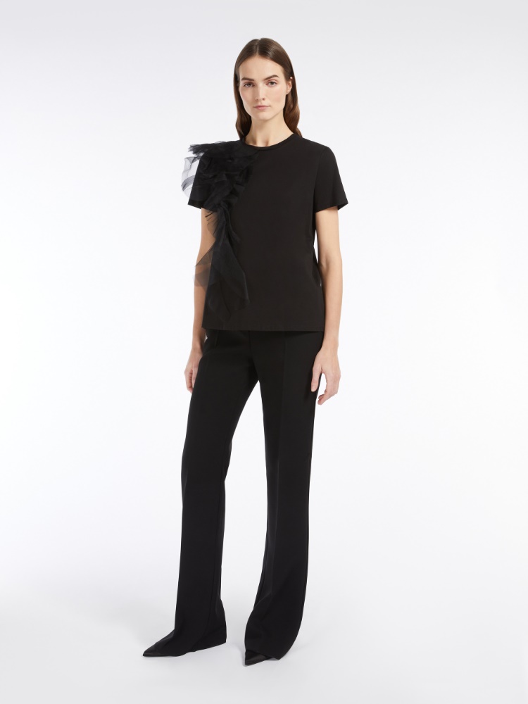 Embroidered jersey T-shirt - BLACK - Max Mara - 2